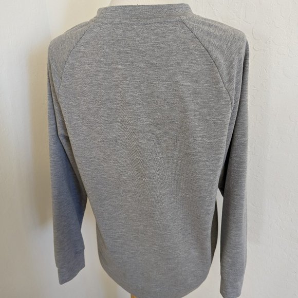 Rae Dunn Happy Studio Raglan Pullover Sweater Sweatshirt Light Heather Gray XS - Picture 7 of 7